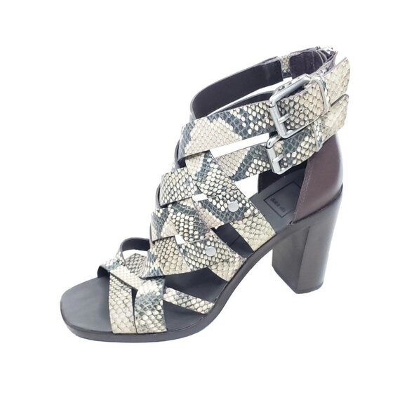 Dolce Vita Noree Faux Snakeskin Leather Strappy Block Heel Sandal Womens Size 9 - Picture 1 of 11